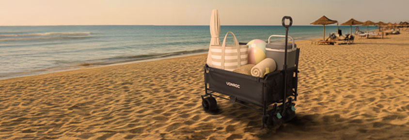 Carrinho manual compacto VONROC na praia