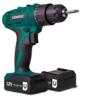 Cordless drill 12V - Incl. 2 batteries & charger