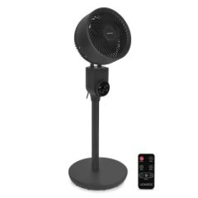 BREEZE Pedestal fan - silent - 88cm - black | Incl. remote control