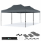 Tenda para festas – 6 × 4,5 m – Tenda Premium Easy‑Up | Conjunto com 2 tendas e kit de ligação – Cinzento