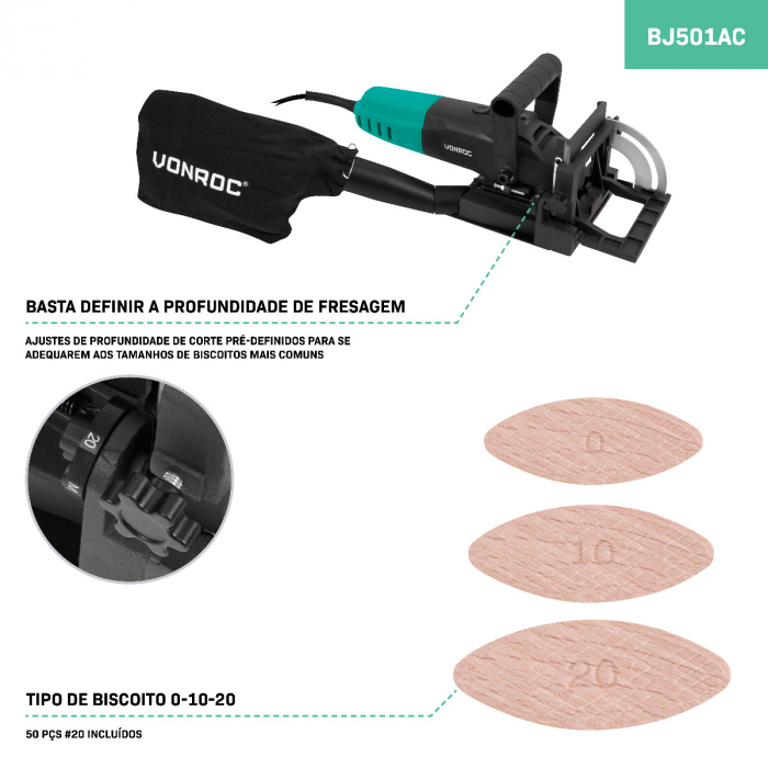 Biscuit joiner 900W | Incl. 50 biscuits and dust bag