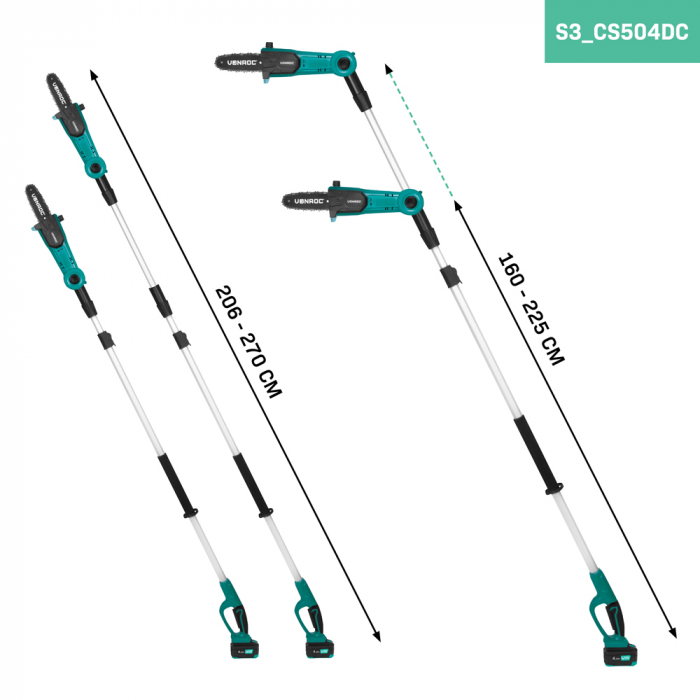 Telescopic chainsaw 20V | Incl. 4.0Ah battery and quick charger