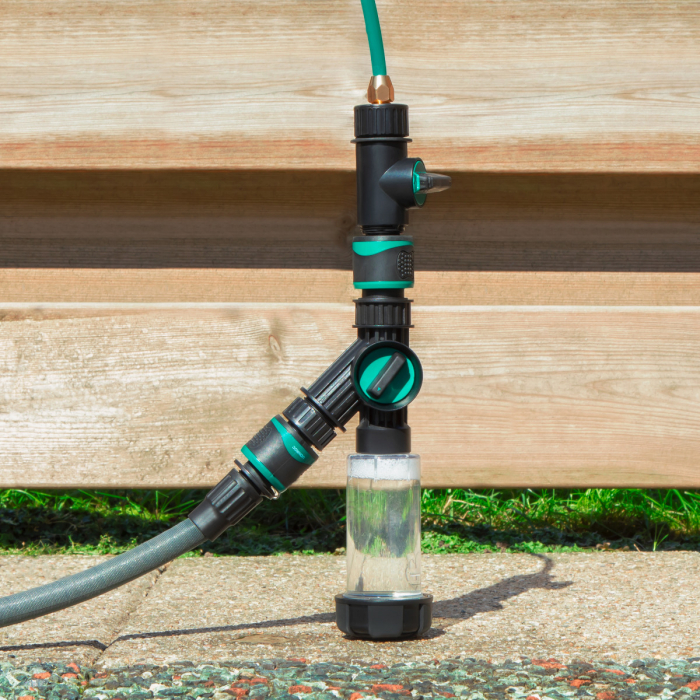 Telescopic wash brush – 4,60 m | Incl. multi-purpose brush, hose and soap dispenser