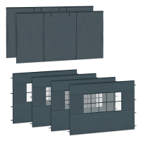 Sidewall Set – 6x4.5 m – 6 pcs. – For 2 x Premium Party Tent PT815AA - Grey 