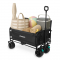 Carrinho de transporte com banco integrado – Dobrável – 120 kg – 115 L | Preto