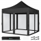 Tenda Pop-Up para Festas - 3x3 m | Set incl. Paredes Laterais com Rede Mosquiteira - Preto