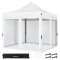 Tenda Pop-Up para Festas - 3x3 m | Set incl. Paredes Laterais com Rede Mosquiteira - Branco