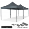 Tenda Pop-Up para festas p/ o exterior – 6x3 m | Set com 2x Tendas e 1x Kit de Ligação – Cinzento