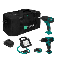 Tool set VPower 20V - 2.0Ah | Incl. 2 machines, 2 batteries and a quick charger