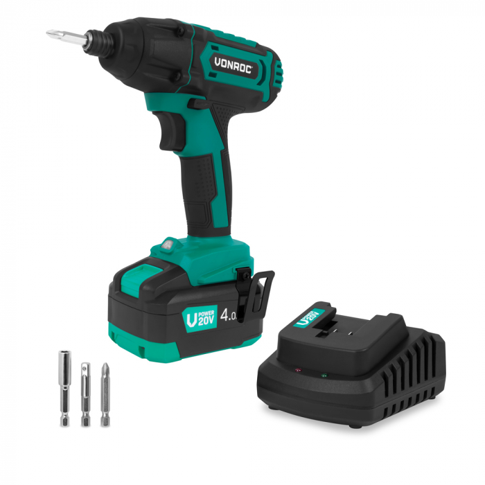 Aparafusadora de impacto sem fios 20V – 180Nm | Inclui 1 bateria 4.0Ah e carregador rápido main product photo