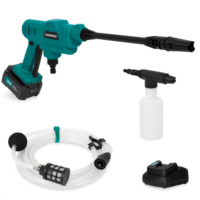 Lavadora de alta pressão sem fio 20V - 24 bar| Inclui bateria 4.0Ah e carregador rápido main product photo