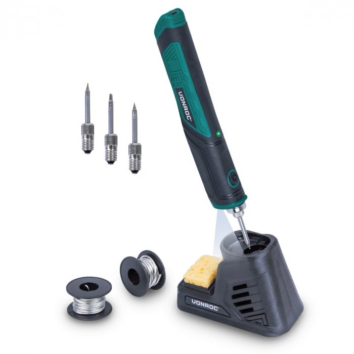 Ferro de soldar sem fio 4V | Incl. suporte, fio de soldar e pontas main product photo