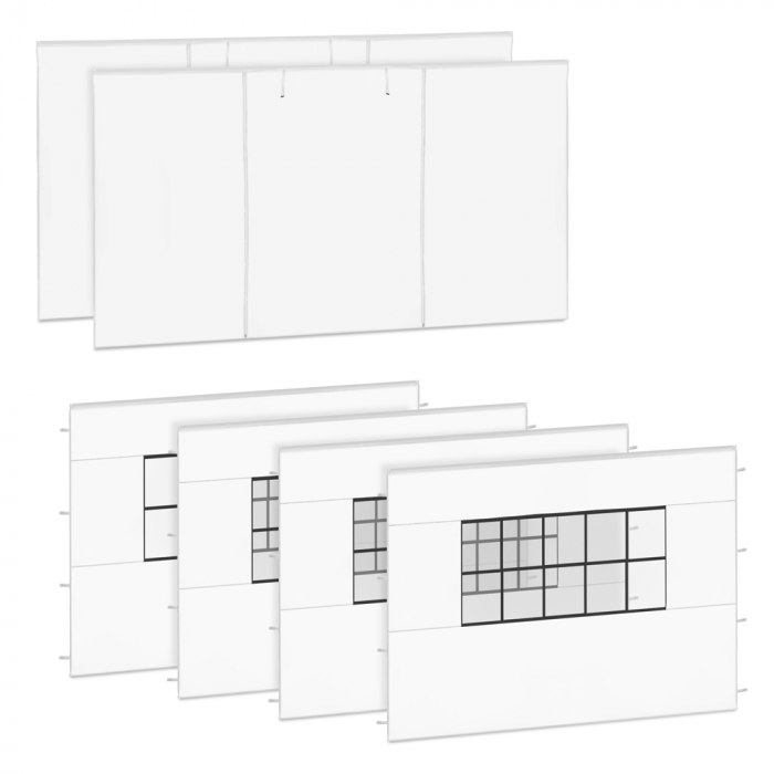 Conjunto de paredes laterais – 6 × 4,5 m – 6 peças – Para 2 tendas Premium PT502XX | Branco main product photo